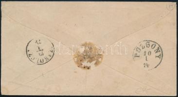 1874 5kr távolsági levélen "MODOR" - "POZSONY" - "SZAKOLCZA" 1874 5kr ...
