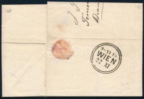 15kr erős elfogazással távolsági levélen "TEMESVÁR B. H." -Wien 15kr with strongly shifted...