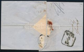 1860 15kr II. + a small part of a 10kr (torn when opened) on the back side, on registered cover &quo...