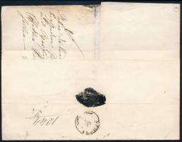 1858 6kr + 9kr MP III with plate flaw on registered cover "PESTH" - "VERONA" 185...