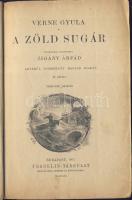 1917 Verne Gyula: A zöld sugár könyv a Franklin-Társulat kiadásában és sérült, borító nélküli állapotban