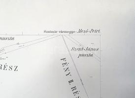 [Térkép] A Szatmár vármegyei Mezőpetri határának tagosítási térképe: Kiserdő és Szentjánospuszta. (1...