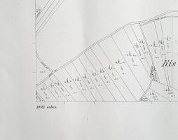[Térkép] A Szatmár vármegyei Mezőpetri határának tagosítási térképe: Kiserdő és Szentjánospuszta. (1...