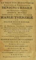 Csausánszky, Joannes Baptista: Extractus synopticus punctorum, & paragraphorum benigni urbarii sub gloriosissimo regimine [...] Posonii, 1807, Typis Simonis Petri Weber. Latin nyelven. Átkötött félbőr-kötésben.