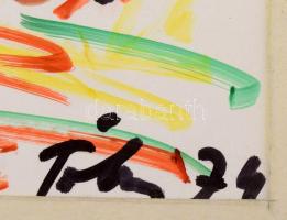 Tábori József (1928-2001), össz. 8 db mű: Tiszaparti tájak. Filctoll, papír. 2 db jelzett, egyik dat...