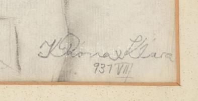 Kliené Róna Klára (1901-1987): Kisfiú portréja, 1937. Pasztell, ceruza, papír, jelzett, paszpartuban...