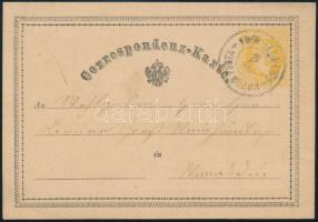 1869 2kr díjjegyes levelezőlap 7. MOZGÓPOSTA PRAGERHOF-BUDA RR (Ryan 700 p)