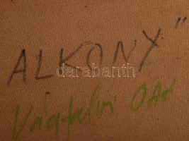 Vágfalvi Ottó (1925-2015): "Alkony" (Balaton). Olaj, farost, jelezve jobbra lent. Hátoldal...