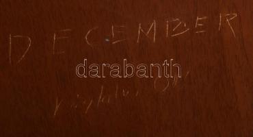 Vágfalvi Ottó (1925-2015): "December" (Balaton). Olaj, farost, jelezve jobbra lent. Hátold...