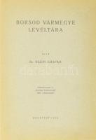 Dr. Klein Gáspár: Borsod vármegye levéltára. (Dedikált!) Különlenyomat a ,,Levéltári Közlemények" 1935. évfolyamából. Bp., 1936, szerzői kiadás (Sárkány-ny.), 52 p. Kiadói tűzött papírkötés, jó állapotban. A szerző, Klein (Benedekfalvi) Gáspár (1903-1970) levéltáros által Marjalaki Kiss Lajos (1887-1972) régész-történész, geográfus, Miskolc-kutató, a Magyar Földrajzi Társaság miskolci osztályának alapító tagja részére dedikált példány.