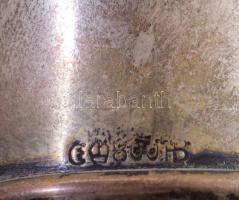 cca 19. sz. vége, Bunsen-égő. Köszörült díszítéses kristály test, jelzett ezüst (Ag) szerelékkel, m:...