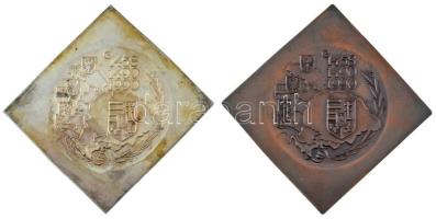 Fritz Mihály (1947-) 1990. "Mathias Rex" Mátyás király emlékcsegely, jelzett bronz és Ag c...