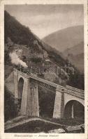 Oravicabánya viaduct with steam locomotive