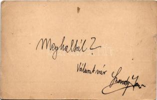 1912 Magyar királyi posta levelezőlap - Szondy Jenő levele Bary Zoltán (1892-1986) jogász, ügyész úr...