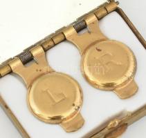 Zománcozott sáragaréz kontaktlencse tartó. 1x4x3 cm