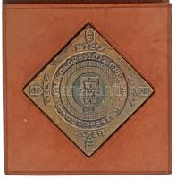 1989. "48. UITP Kongresszus - BKV / Budapest" öntött bronz plakett eredeti bőr tokban (48x...