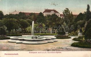 Nagyszeben military hospital Garnisons Spital with fountain