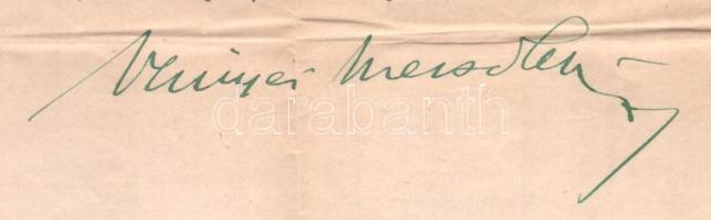 1943 Szinyei-Mersei Jenő (1888-1957), a Kállay-kormány vallás és közoktatásügyi miniszerének (1942-1...