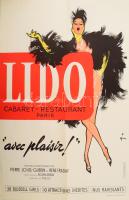 Lido-Cabaret-Restauran Paris plakát, hajtott, 59×40 cm