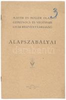 1917 Mayer és Moller Olaj-, Gépkenőcs- és Vegyipari Gyár Rt. alapszabályai, 10p