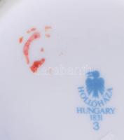 Hollóházi Szász Endre által tervezett mintával díszített porcelán váza, matricás, jelzett, hibátlan,...