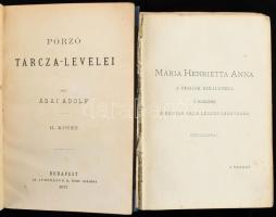 Ágai Adolf: Porzó tárcza-levelei I-II. Bp., 1877, Athenaeum. Félvászon kötés, sérült gerinc, kopottas állapotban.