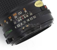 Mamiya-Sekor 1:4 f:210 mm objektív, tokkal, kis folttal az egyik lencsén
