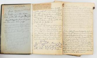 cca 1910 Kézzel írt szakácskönyv, magyar és német nyelven, beragasztott és behelyezett magyar és ném...