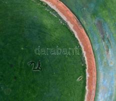 Erdélyi kínáló tál, fali dísz. Mázas kerámia, jelzés nélkül, hibátlan 29 cm