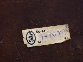 Lakoldalmas tányér. Mázas cserép XIX. sz. kézzel festett, hibátlan d: 26 cm