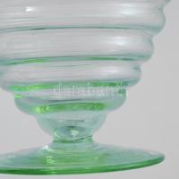 Art deco uránüveg italos palack dugóval. cca 1930, uránnal színezett üveg, jelzés nélkül, hibátlan, ...