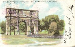 Rome the Arch of Constantine and the Meta Sudans fountain litho (EK)