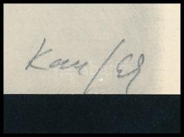 Kass János (1927-2010): Múzsa virágokkal. Rézkarc, papír: Jelzett. Próbanyomat. Lap alja vágott. 20,...