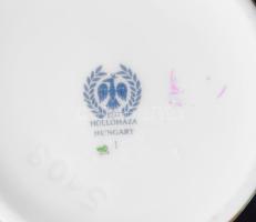 Hollóházi Jurcsák László által tervezett váza: Női fejek. Matricás, jelzett, hibátlan, d: 11 cm, m: ...