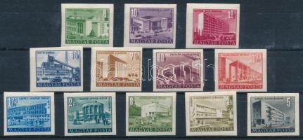 1951-1953 Épületek 12 db vágott bélyeg / 12 imperforate stamps