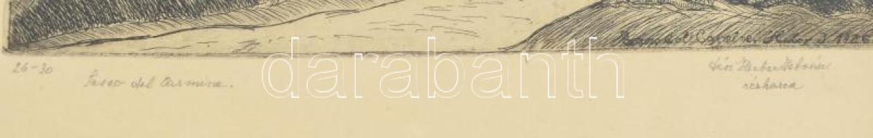 Dési Huber István (1895-1944): Sasso del Carmine, 1926. Rézkarc, papír, jelzett, számozott (26-30) ü...