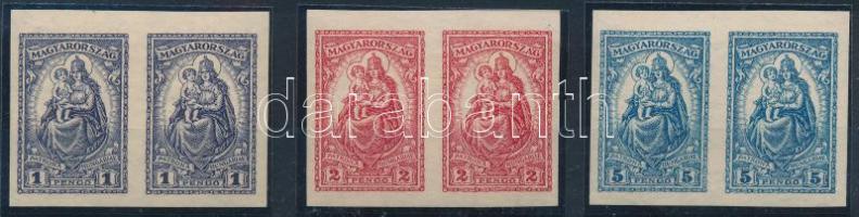 1926 Keskeny Madonna vágott sor párokban luxus minőségben! (200.000) / Mi 427-429 imperforate pairs