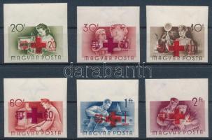 1957 Vöröskereszt vágott ívszéli sor (25.000) / Mi 1482-1487 imperforate margin set