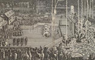 Svéd tüzijáték (megjelent. Merian, 1674). Rézmetszet, papír, jelzés nélkül. Apró lapszéli sérüléssel...