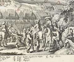 Csatajelenet a császári és a szász csapatok között (megjelent. Merian, 1674). Rézmetszet, papír, jel...