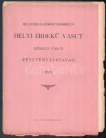 Héjasfalva-Székelyudvarhelyi Helyi Érdekű Vasút (Székely vasut) Rt. XXIII. évi jelentése az 1901-ik üzletévről. Bp., é.n., Guttmann Benedek. Kiadói kissé sérült papírkötésben, kijáró lapokkal.