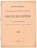 1916 Déldunavidéki Helyi Érdekü Vasut Részvénytársaság XXI. évi jelentése az 1915-ik üzletévről. Az 1916. junius hó 9-én tartandó rendes közgyűlés részére. Bp., 1916, Rigler J. E., 8 sztl. lev. Kiadói papírkötés.