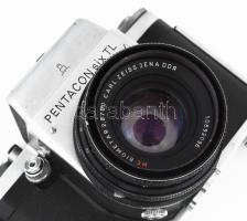 Pentacon Six TL fényképezőgép Carl Zeiss MC Biometar 2,8/80 objektívvel, bőr tokkal. + gyűrűkkel