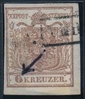 1850 6kr lemezhiba a 6-os számjegyben / with plate flaw