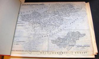 1963-1975 Nagyméretű Magyarországi mélyfúrások atlasza, sérült pár lappal de jó állapotban