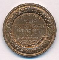 Amerikai Egyesült Államok DN "Abraham Lincoln" kétoldalas bronz emlékplakett hátoldalán &q...