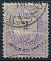 1874 2kr papírránccal / paper crease