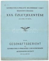 1916 Szombathely-Pikafői Helyi Érdekü Vasut Részvénytársaság XXX. évi jelentése az 1916-ik üzletévről. Felsőőr, 1917., Reisz Frigyes, 14 sztl. lev. Kiadói papírkötés.