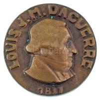 1937. &quot;Louis J. M. Daguerre 1837 / Budapest - MMF - Centenárium bronz emlékérem, szign.: Goldman Gy. (27mm) T:AU kis patina