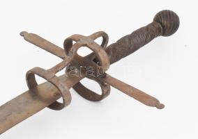 Estoc - 16. századi kard modern másolata, jelzett, h: 118 cm